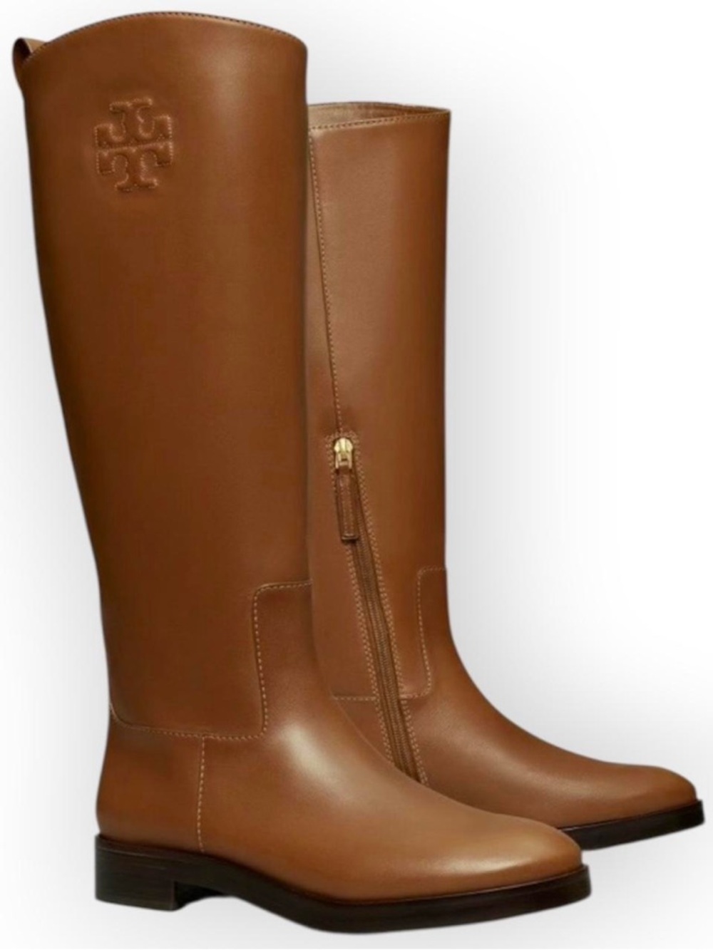 Tory Burch Cognac Leather Tall Riding Boots